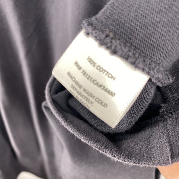 EILEEN FISHER Pants L Heavy Brushed Flannel Cotton Elastic Waistband Blue Gray - Picture 7 of 12